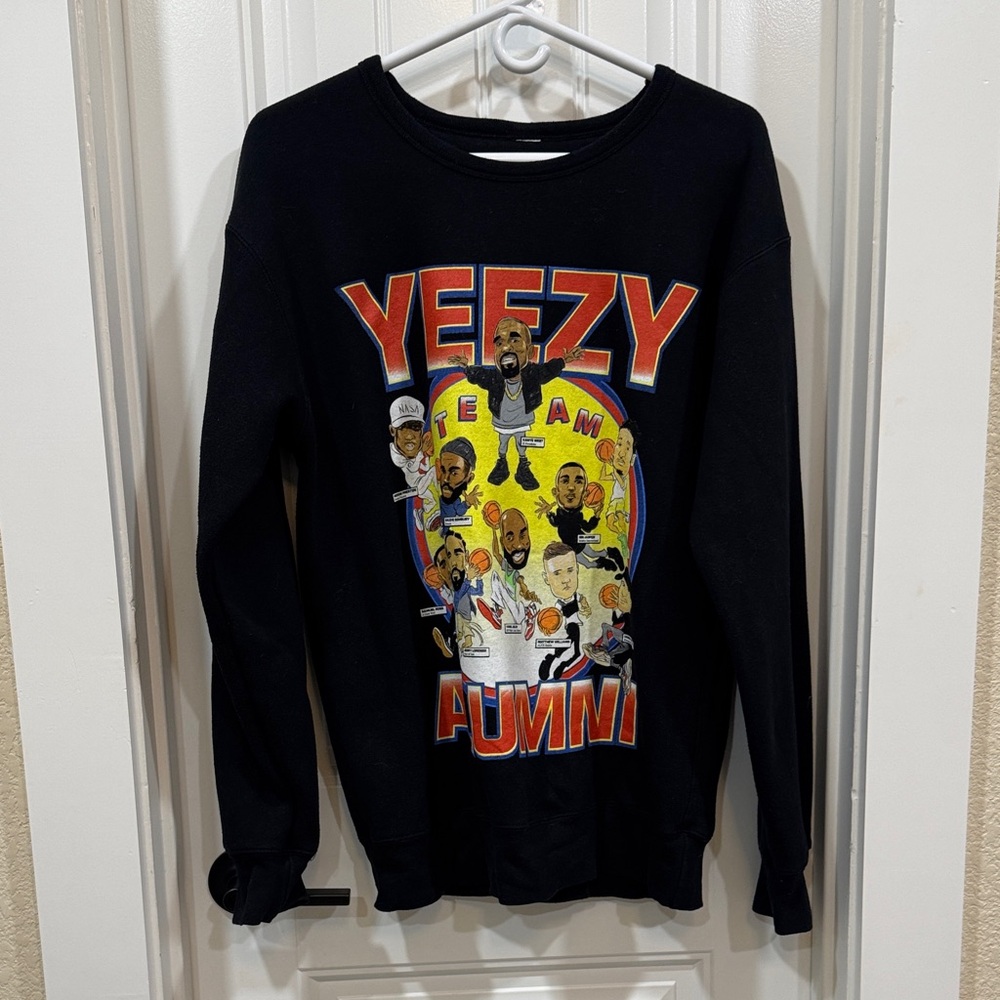 Yeezy Black Sweatshirt with Colorful Graphic